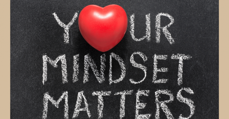 Your mindset matters written on a chalk board