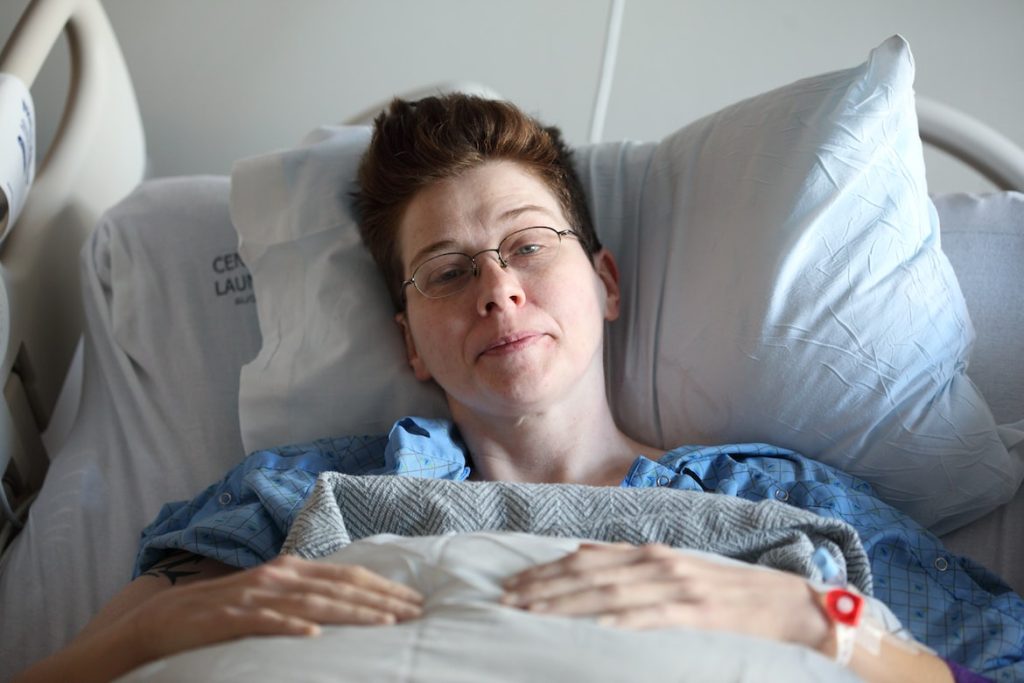 Person in a hospital bed 