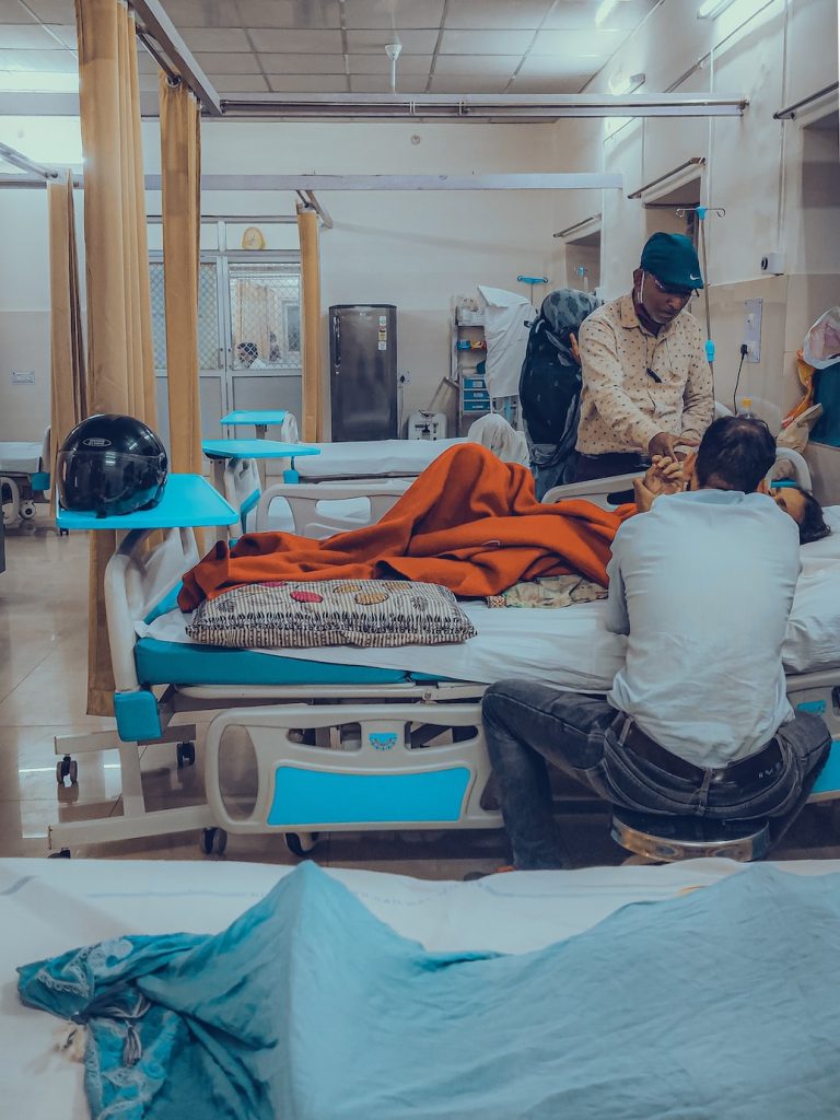 Family in a hospital