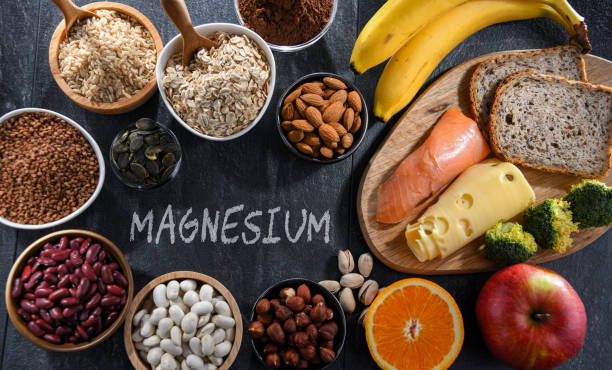 Composition with food products rich in magnesium.